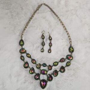 Nicole Miller Iridescent Necklace and Earring Set